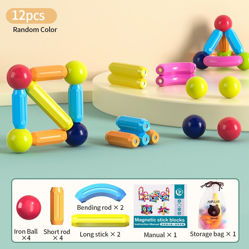 Magnetic Balls Stick Building Blocks Toys - Montessori Vision