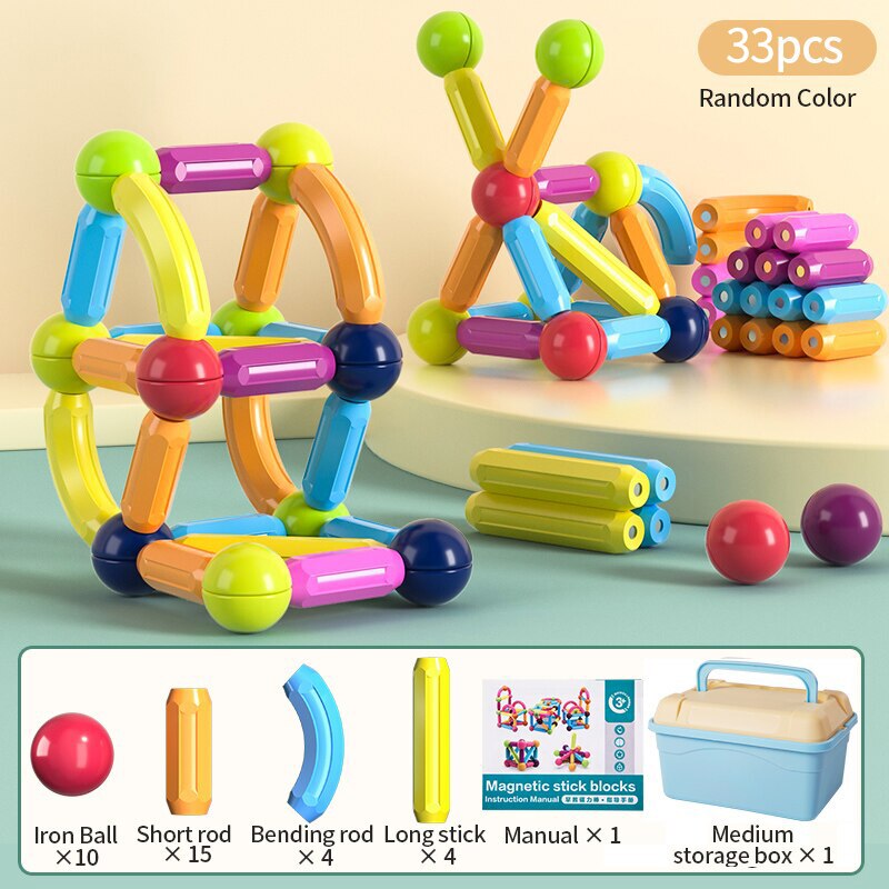 Magnetic Balls Stick Building Blocks Toys - Montessori Vision