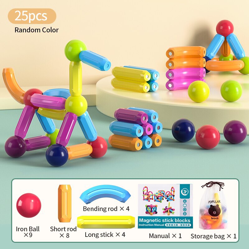 Magnetic Balls Stick Building Blocks Toys - Montessori Vision
