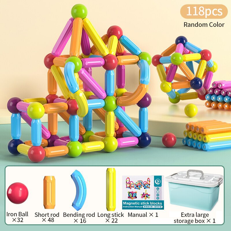 Magnetic Balls Stick Building Blocks Toys - Montessori Vision
