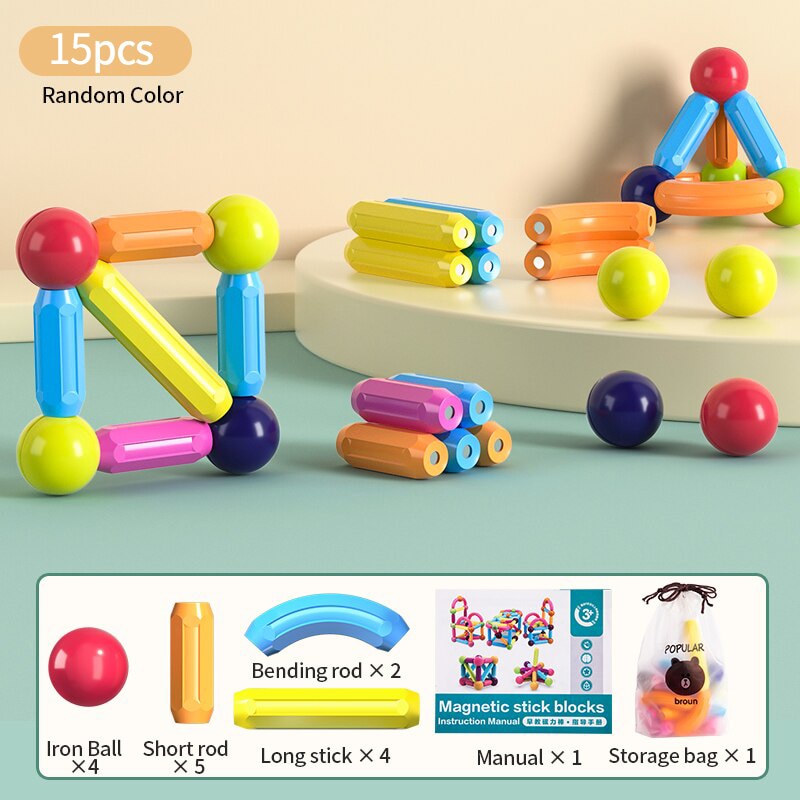 Magnetic Balls Stick Building Blocks Toys - Montessori Vision