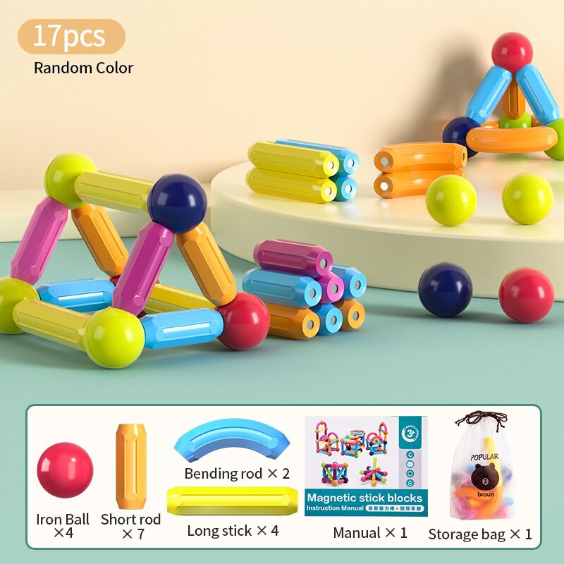 Magnetic Balls Stick Building Blocks Toys - Montessori Vision