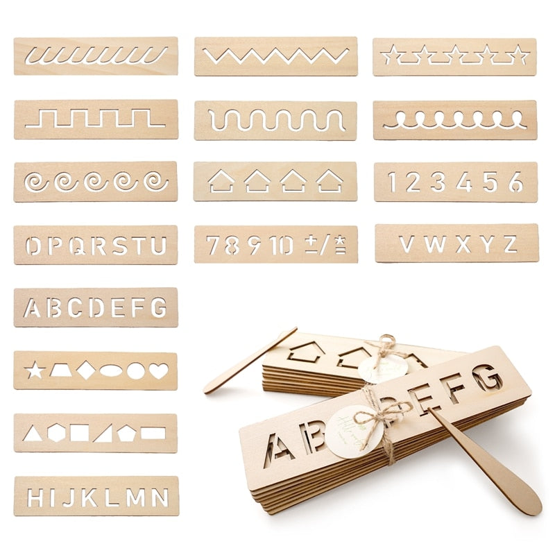 Word Spelling Letter Number Groove Writing Board - Montessori Vision