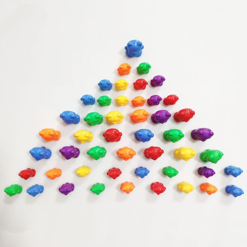 Rainbow Weight Counting Bear With Stacking Cups - Montessori Vision