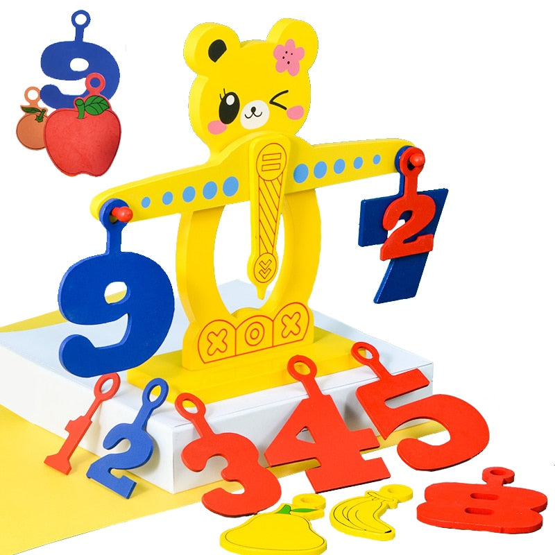 Educational Math Toy Arithmetic Bear Balance Scale - Montessori Vision