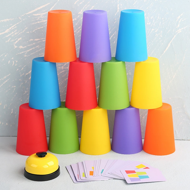 Stacking Cup Game Toys With Card - Montessori Vision