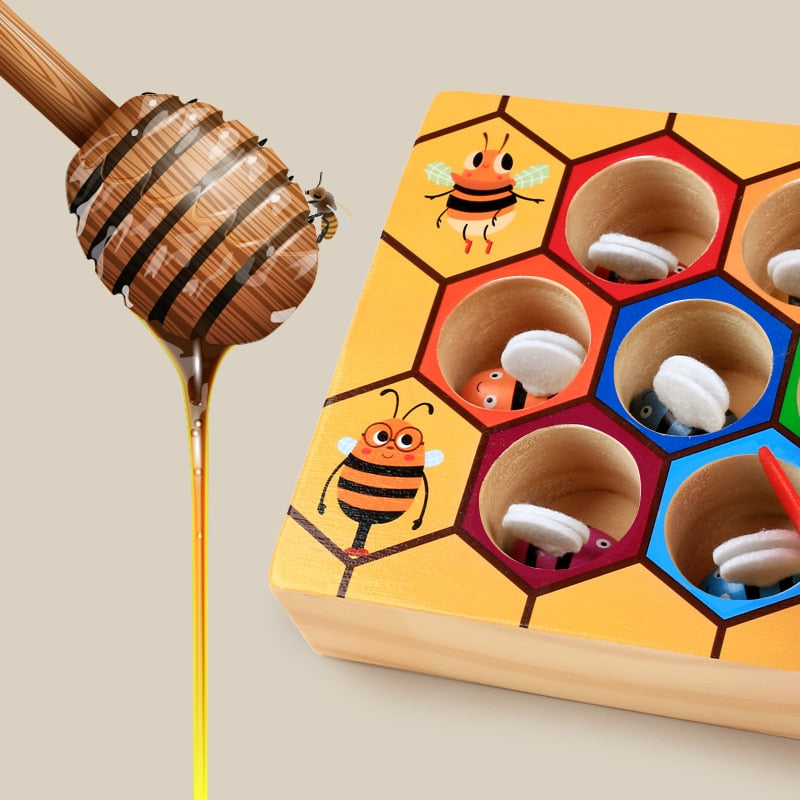 Montessori Early Education Wooden Beehive Game - Montessori Vision