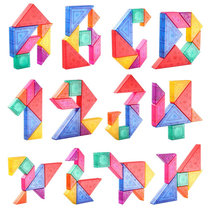 Kid Colorful Magnetic 3D Tangram Jigsaw Toy - Montessori Vision