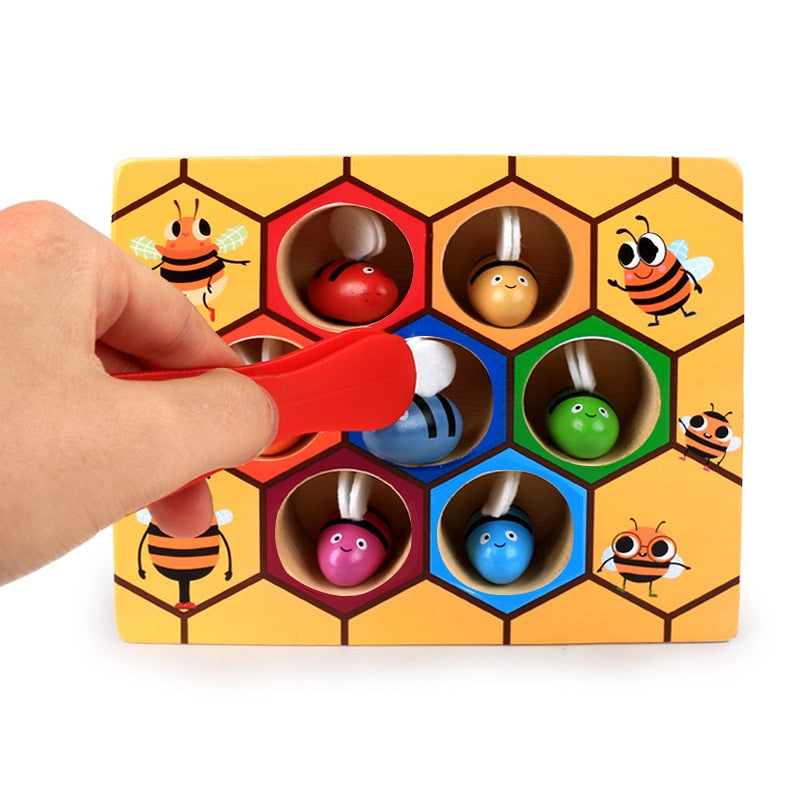 Montessori Early Education Wooden Beehive Game - Montessori Vision