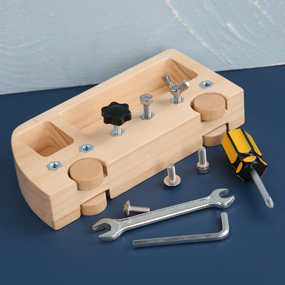 Kids Educational Wooden Busy Bus Toys - Montessori Vision