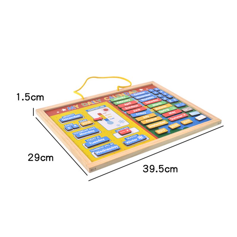 Children's Magnetic Weather Calendar Wooden Board - Montessori Vision