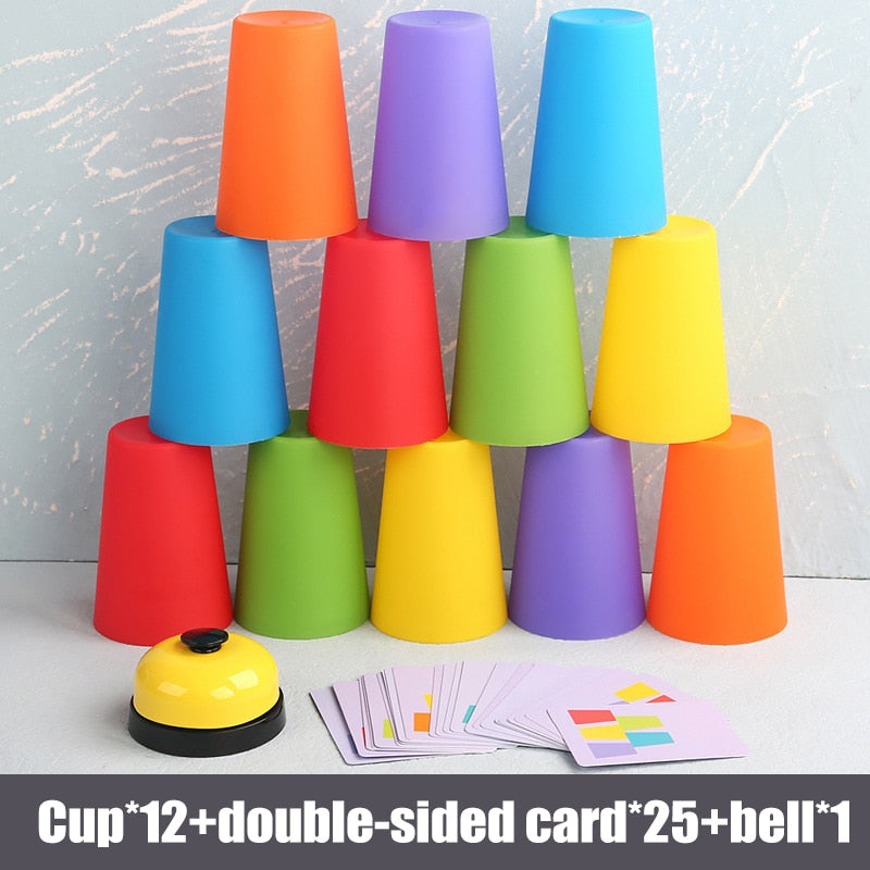 Stacking Cup Game Toys With Card - Montessori Vision