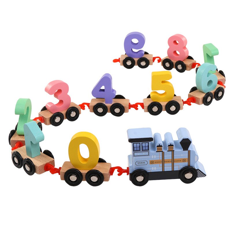 Intelligence Assembling Wooden Blocks Train Toy - Montessori Vision
