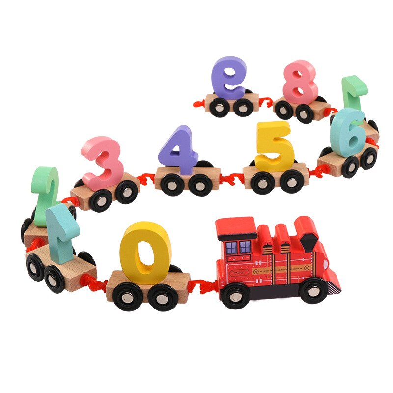 Intelligence Assembling Wooden Blocks Train Toy - Montessori Vision