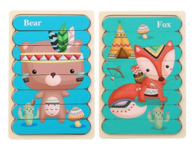 Double-Sided Strip 3D Puzzles Baby Toy - Montessori Vision