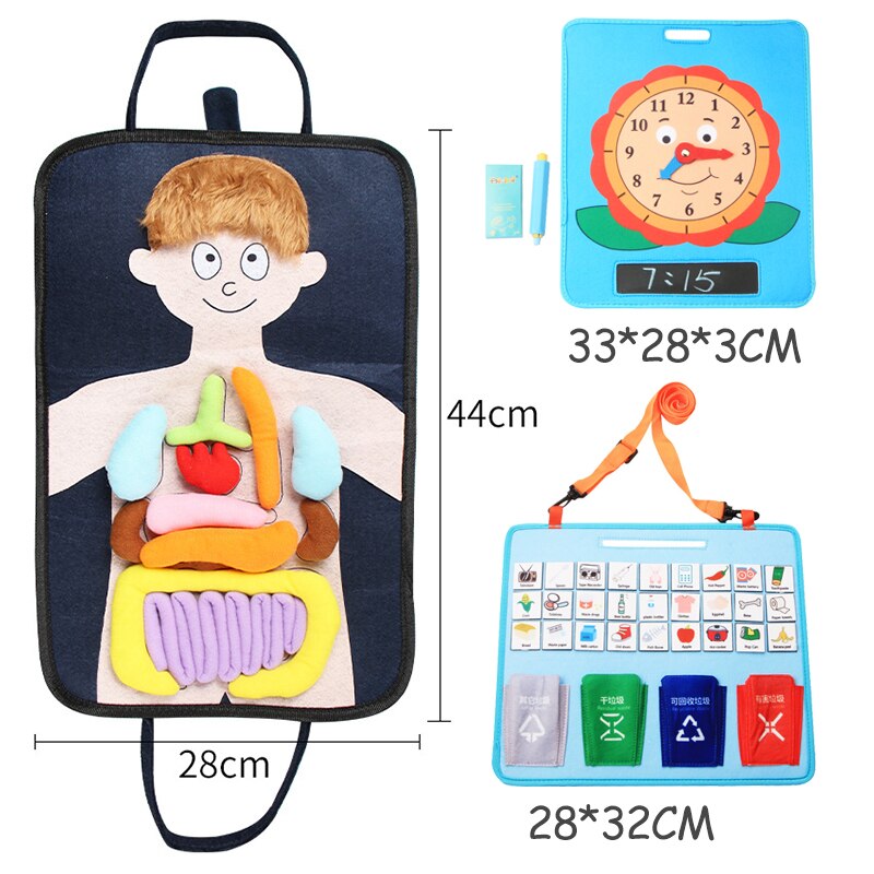 Kids Busy Board Montessori Material Felt Toy - Montessori Vision