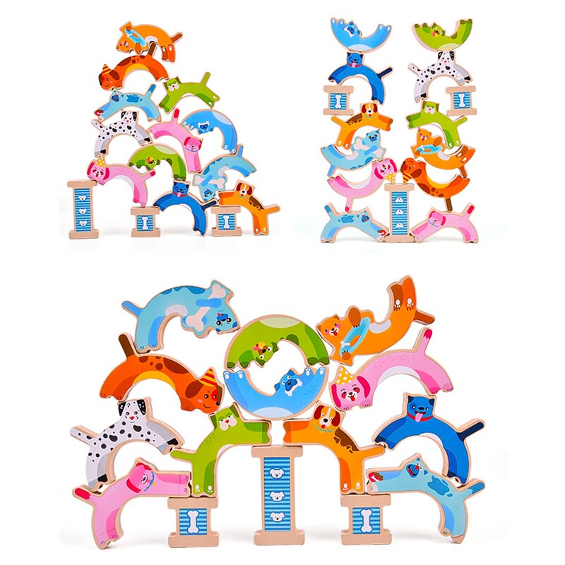 Wooden Kids Animal Balance Building Blocks Toy - Montessori Vision