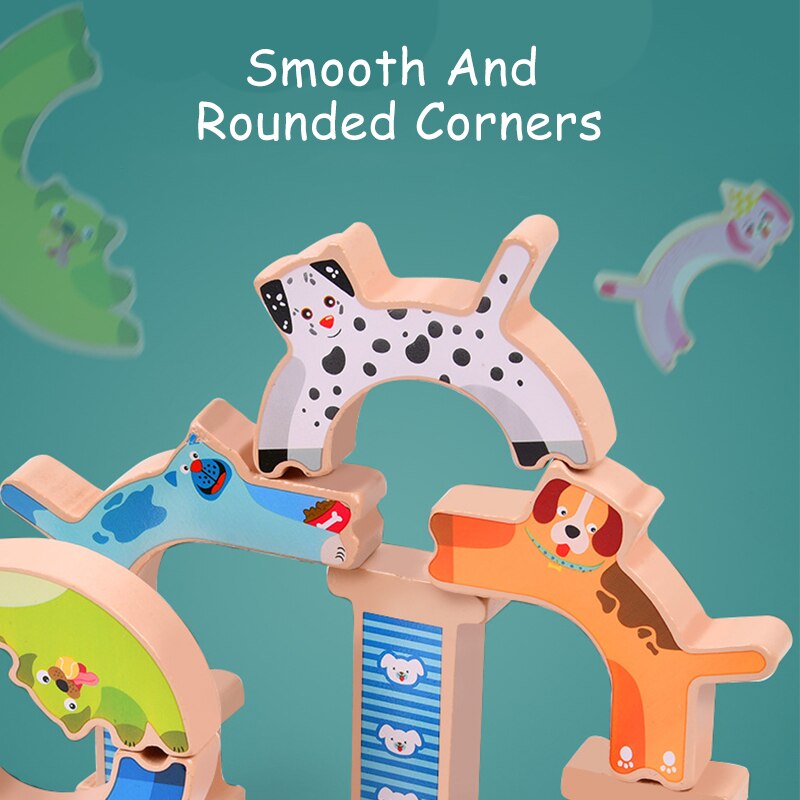 Wooden Kids Animal Balance Building Blocks Toy - Montessori Vision