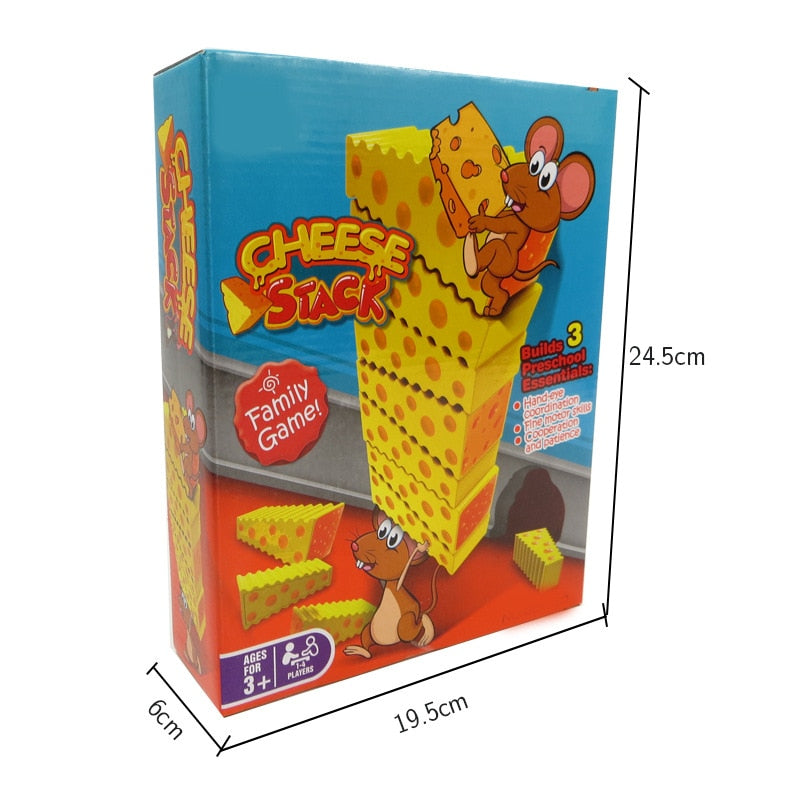 Cheese And Mouse Stacking Building Blocks Game - Montessori Vision