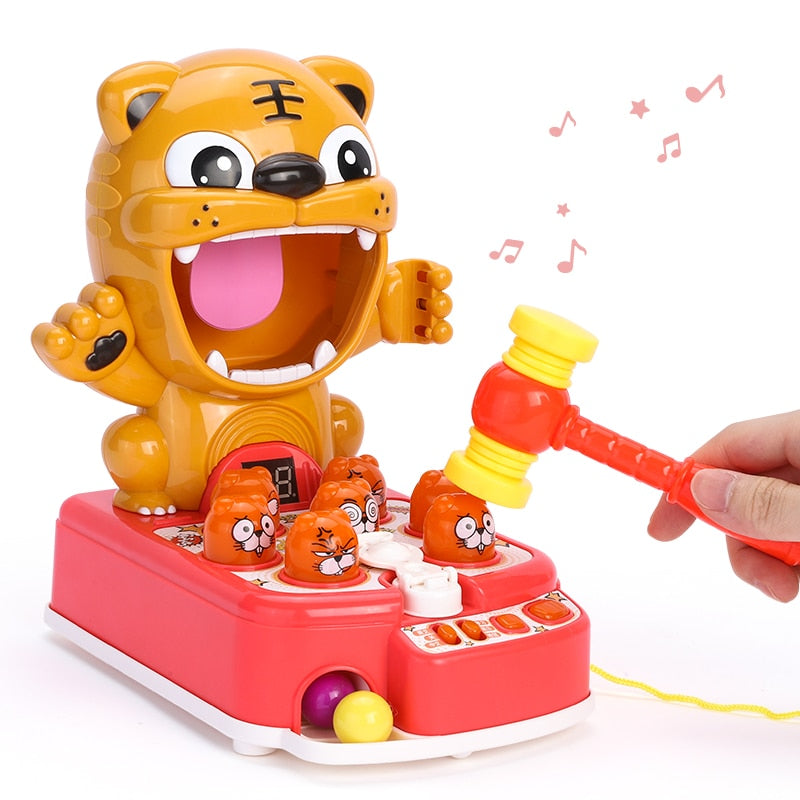 Animal Percussion Toy Tiger With Hammer - Montessori Vision