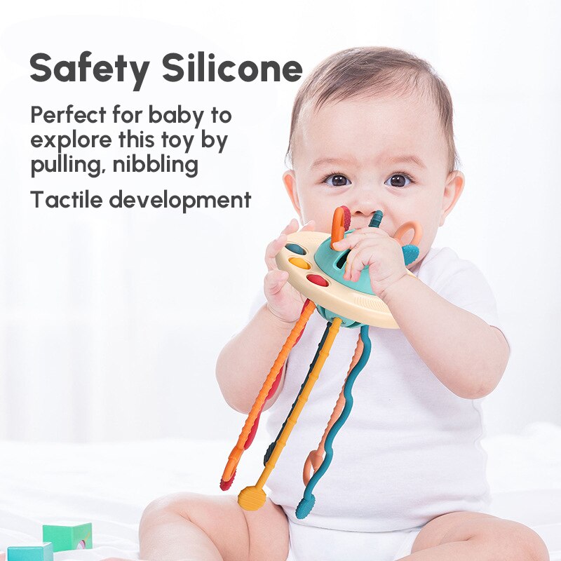 Silicone Pull String Interactive Toy - Montessori Vision