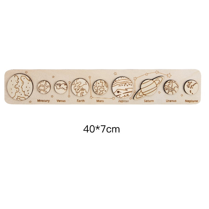 Earth Sun Solar System Planets Wooden Toys - Montessori Vision
