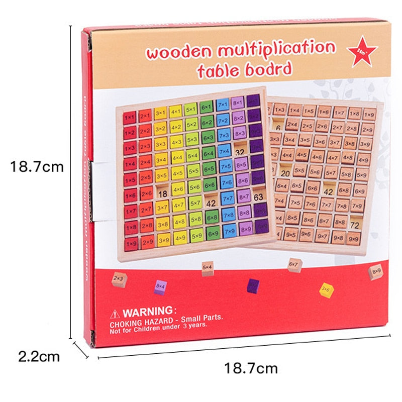 Multiplication Table Math Arithmetic Kids Wooden Toys - Montessori Vision