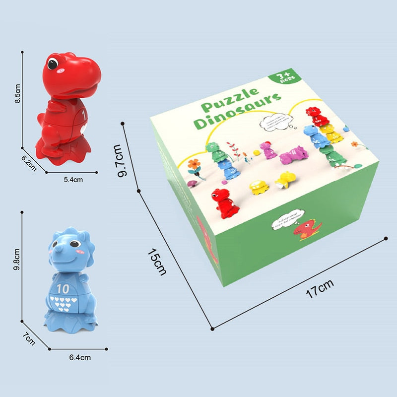 Dinosaur Geometry Sorter Numbers Matching Toy - Montessori Vision