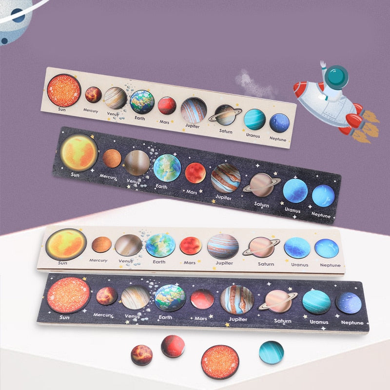 Earth Sun Solar System Planets Wooden Toys - Montessori Vision