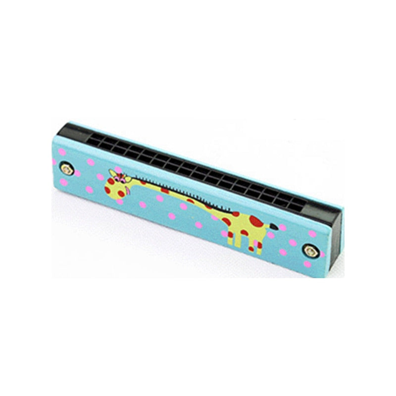 Kids Harmonica Wooden Double Row Blowable Toys - Montessori Vision