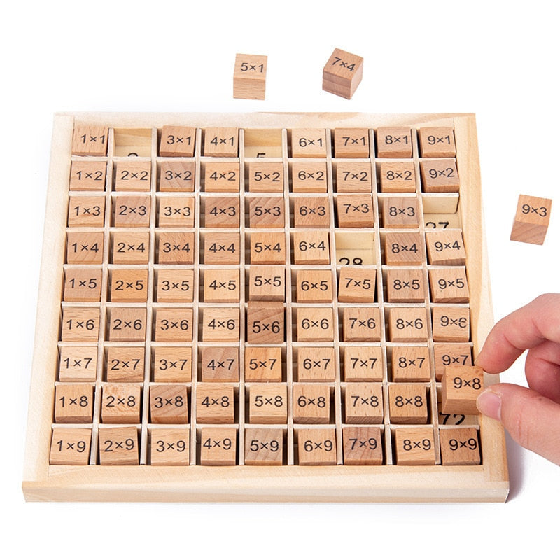 Multiplication Table Math Arithmetic Kids Wooden Toys - Montessori Vision