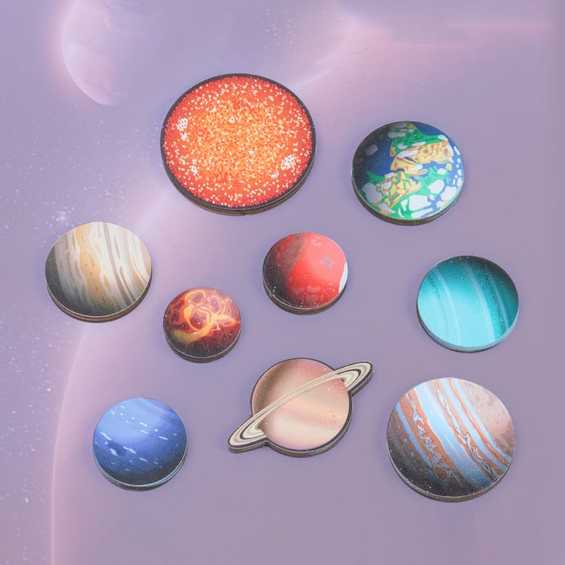 Earth Sun Solar System Planets Wooden Toys - Montessori Vision