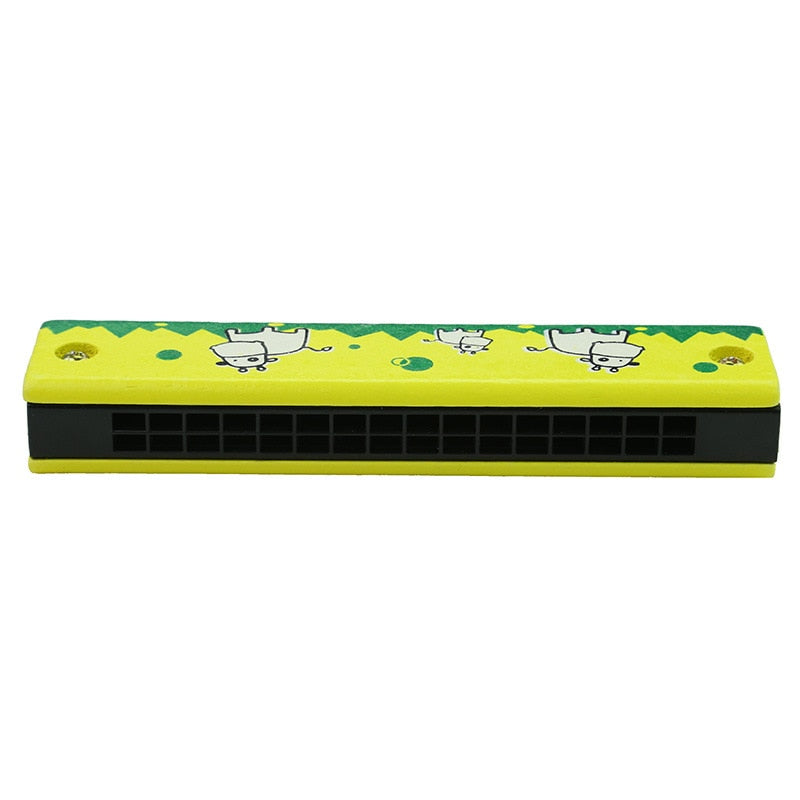 Kids Harmonica Wooden Double Row Blowable Toys - Montessori Vision