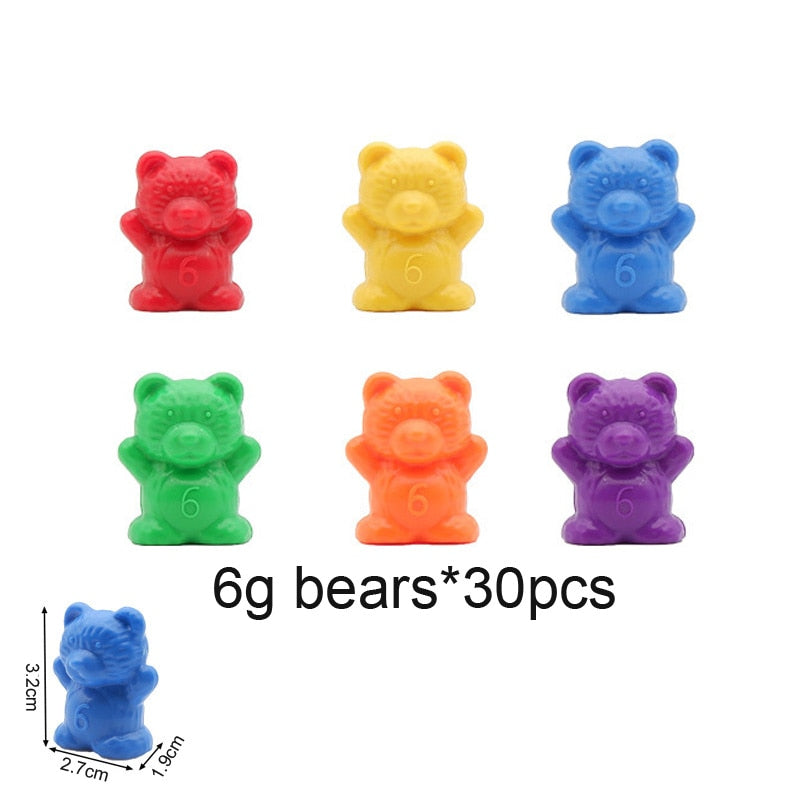 Rainbow Weight Counting Bear With Stacking Cups - Montessori Vision