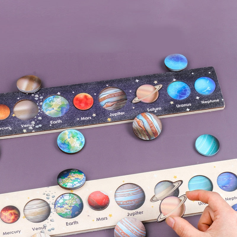 Earth Sun Solar System Planets Wooden Toys - Montessori Vision