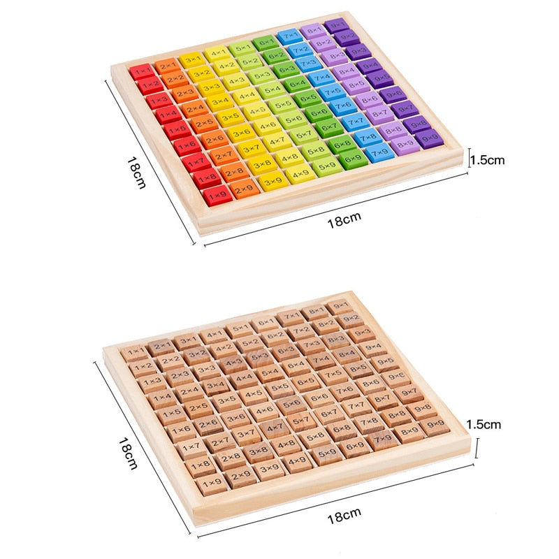 Multiplication Table Math Arithmetic Kids Wooden Toys - Montessori Vision
