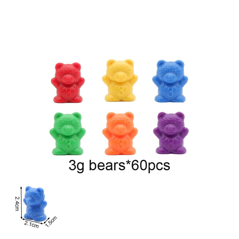Rainbow Weight Counting Bear With Stacking Cups - Montessori Vision