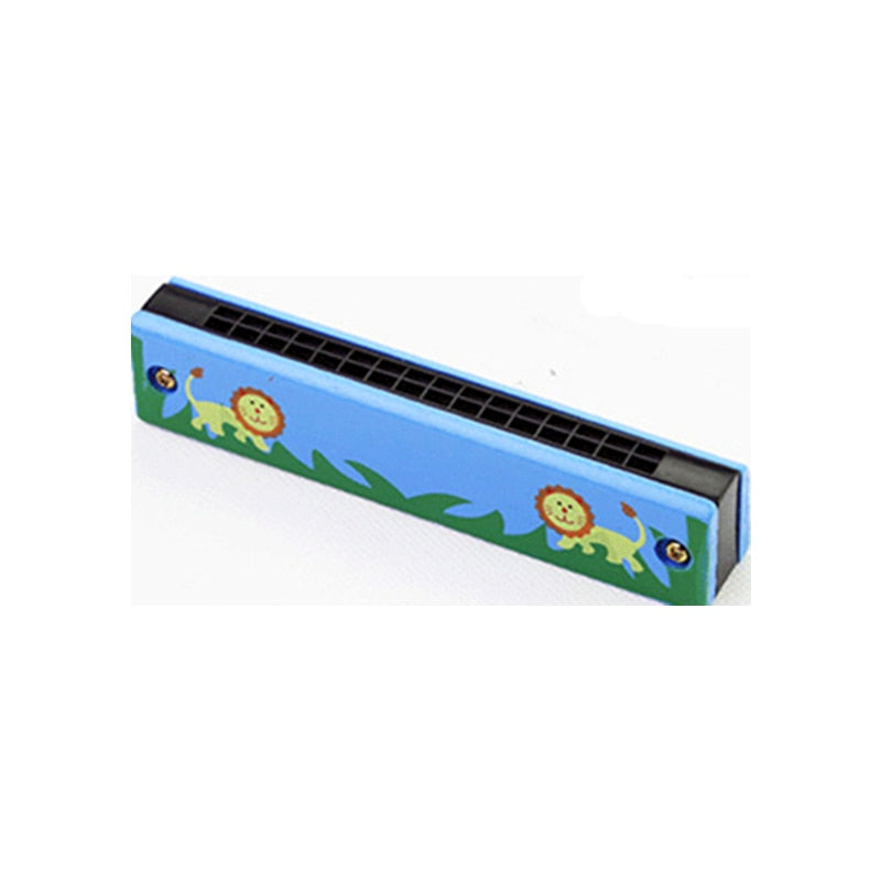 Kids Harmonica Wooden Double Row Blowable Toys - Montessori Vision
