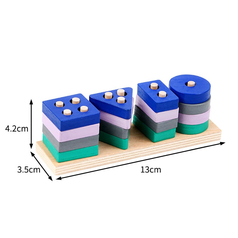 Wooden Building Blocks Kids Puzzle Toys - Montessori Vision