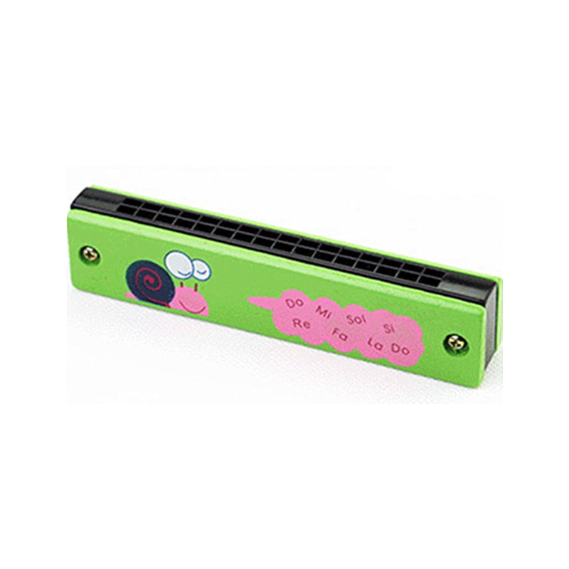 Kids Harmonica Wooden Double Row Blowable Toys - Montessori Vision