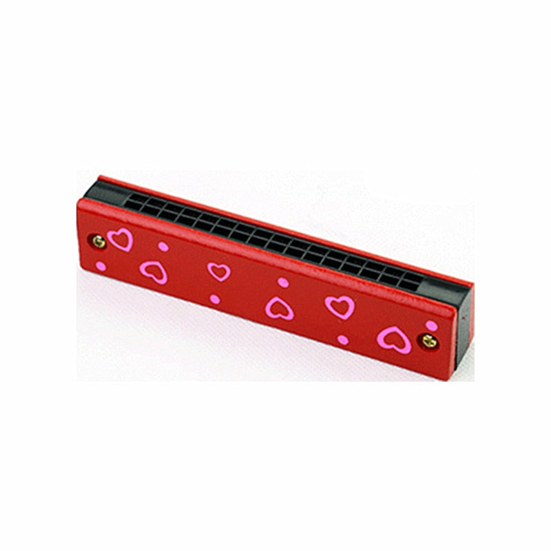 Kids Harmonica Wooden Double Row Blowable Toys - Montessori Vision