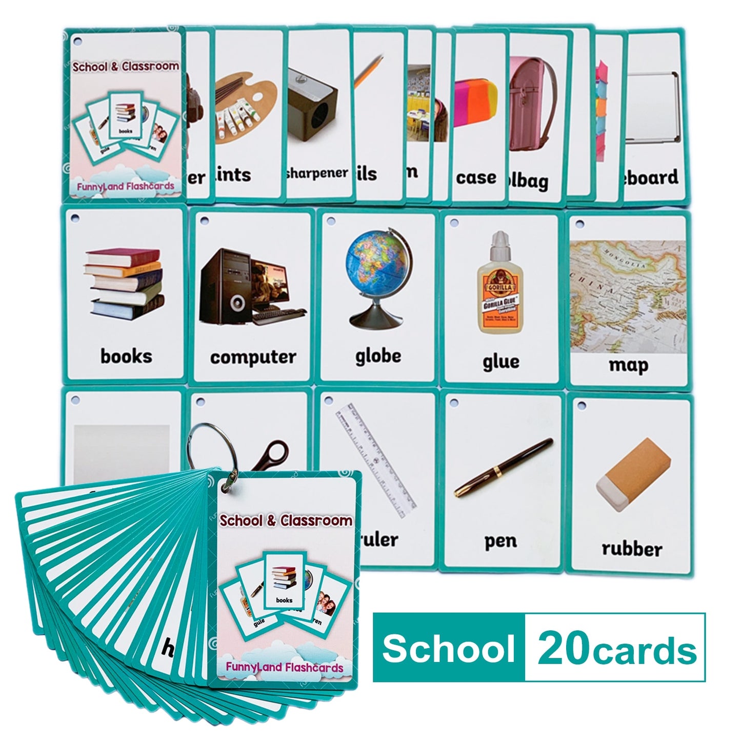 Baby English Learning Word Table Flashcard Toys - Montessori Vision