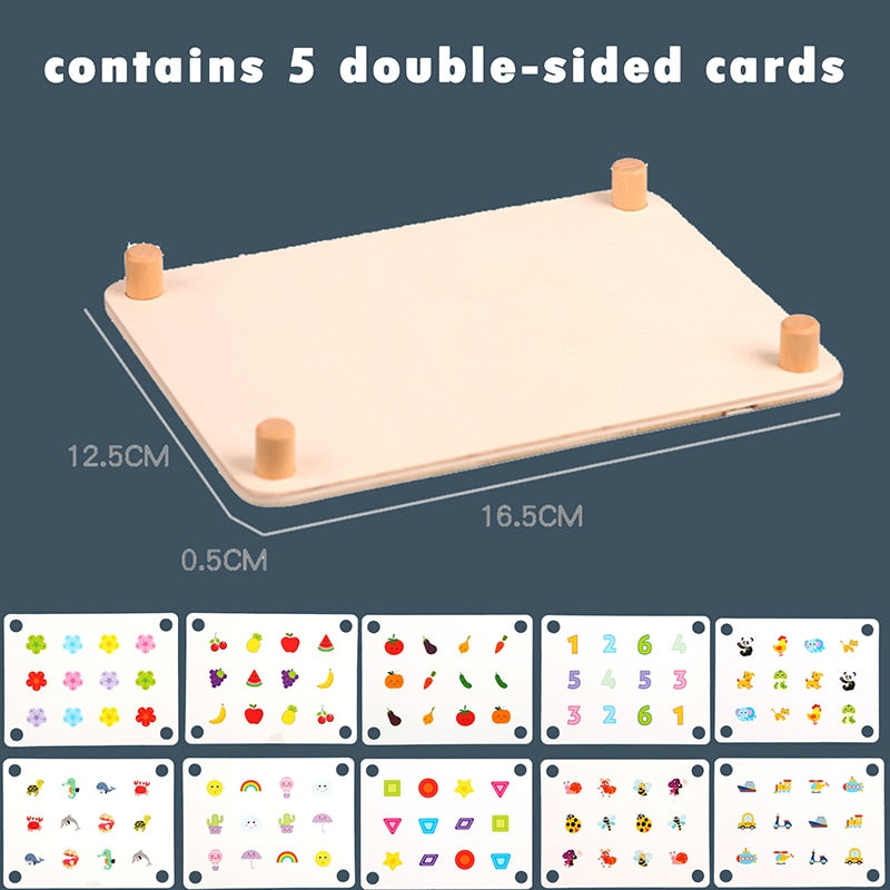 Wooden Match Fruit Animals Interactive Toy - Montessori Vision