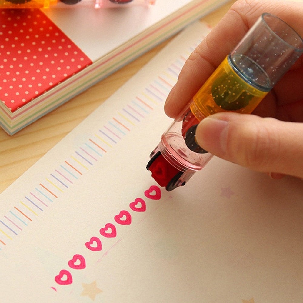 Mini Ink Stamp Roller Diary Seal Art Toys - Montessori Vision