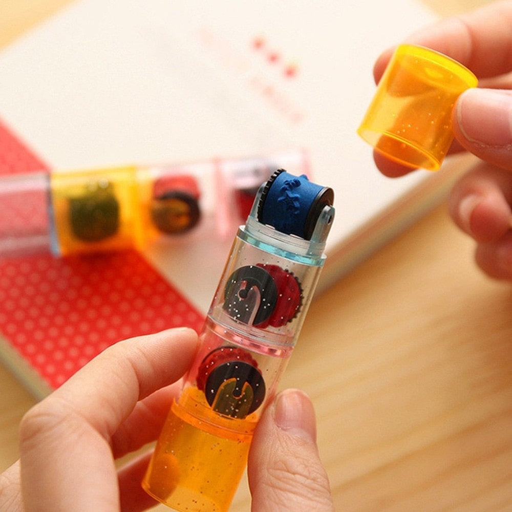 Mini Ink Stamp Roller Diary Seal Art Toys - Montessori Vision