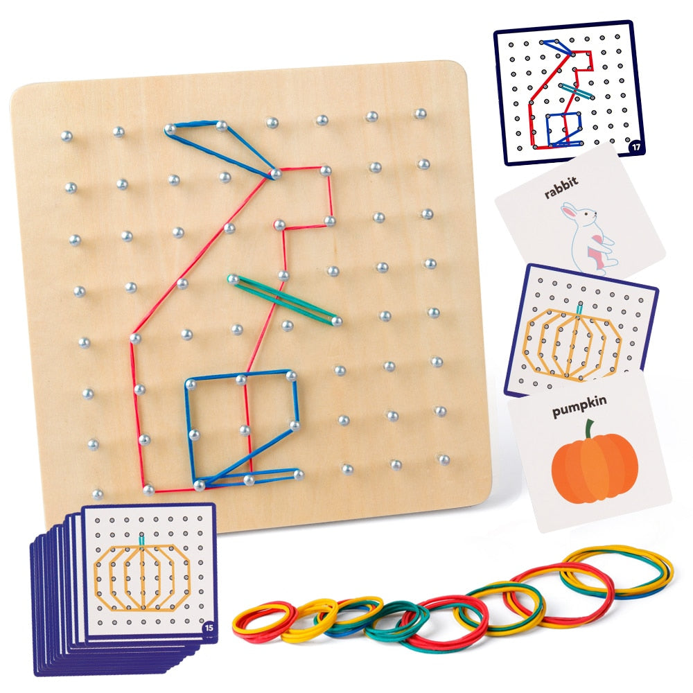 Geoboard / Wooden Peg Board / Montessori / Learning Toy / Sensory