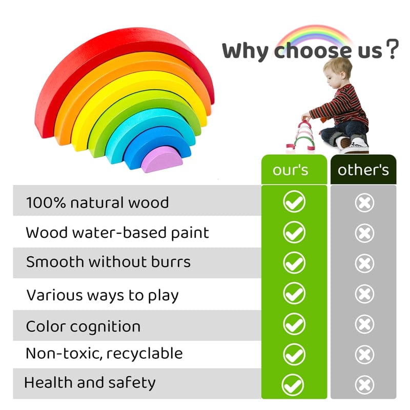 Montessori Rainbow Building Blocks - Wooden Blocks | Montessori Vision