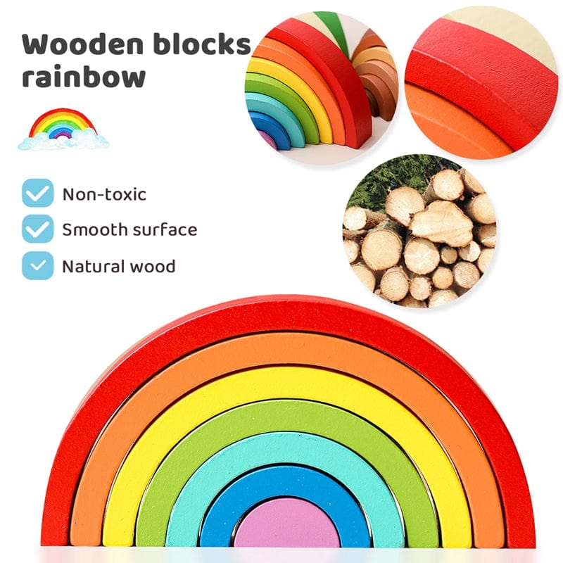 Montessori Rainbow Building Blocks - Wooden Blocks | Montessori Vision