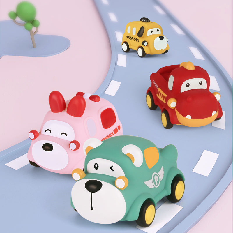 Soft Rubber Animal Car - Inertia Kids Car | Montessori Vision