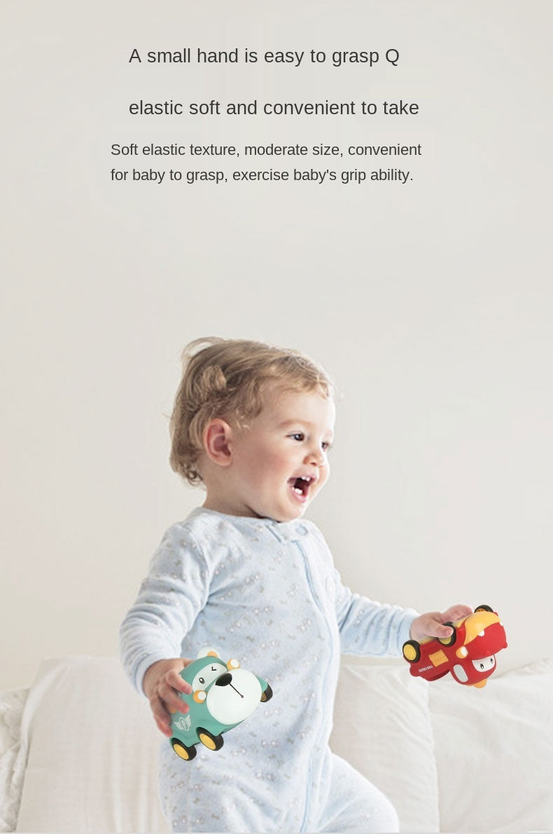 Soft Rubber Animal Car - Inertia Kids Car | Montessori Vision